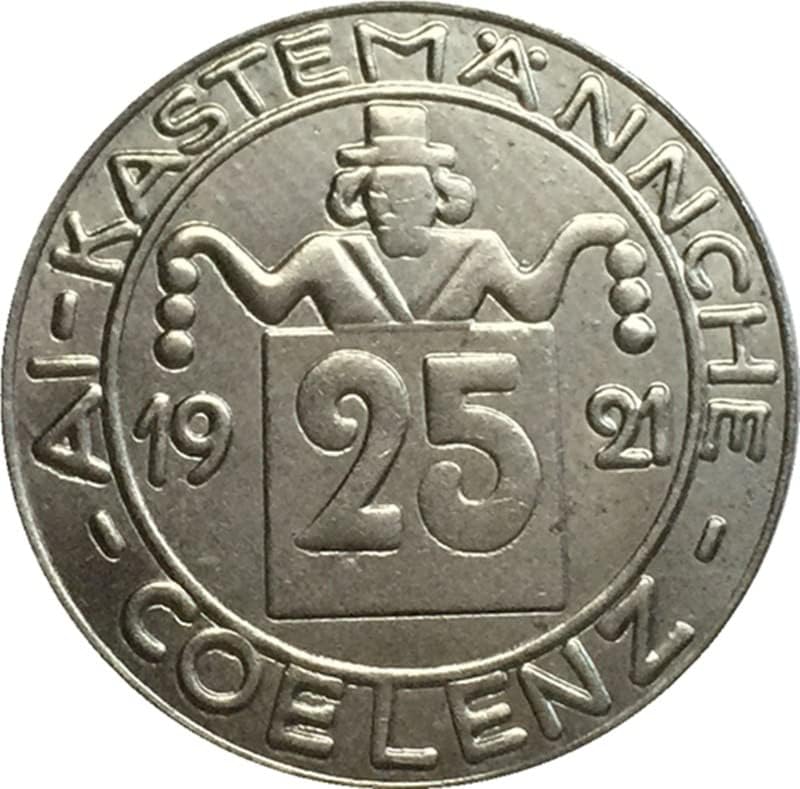 1921 Njemački novčić nikl izrađen antikni kovanica kovanica kovanica može puhati