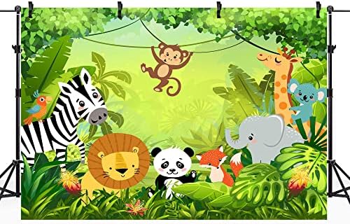 Riyidecor džungla Safari životinjska pozadina poliesterska tkanina zelena šumska animacija djeca Panda Lav 7wx5h noge slatki zoološki