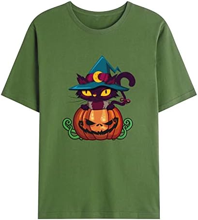 Halloween Tops za muške kratke rukave majice slatka bundeva štampana Crewneck Casual Darly Shirts Tees pulover
