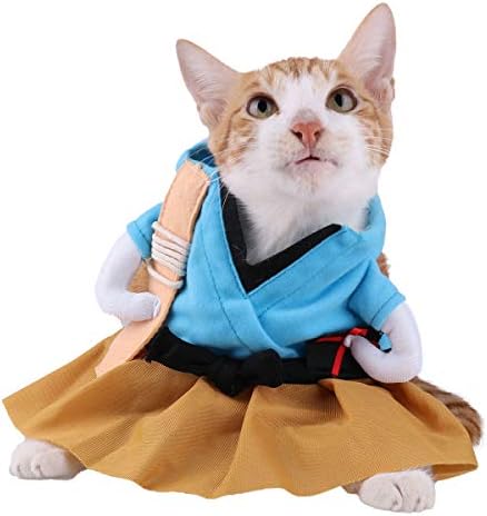 CHICTRY Funny pet Cosplay kostim japanski stil Tarou obući odijelo s lažnim rukama mačka pas Lopta za zabavu fensi haljina plava &