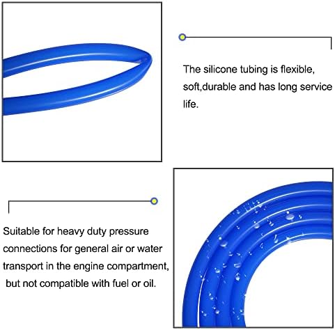 Ququyi 5/32 ID x 1/4 od silikonskih vakuumskih creva plave visoke temperature namirnice čista silikonska cijev za cijev za cijev za
