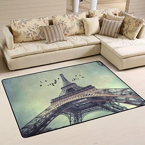 Veliki mekani rug Pariz Eiffel Tower rasadnik Playmat prostirki za djecu Igraonica spavaća soba dnevni boravak 3 'x 2', kućni dekor