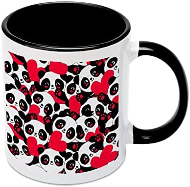 Bešavna panda srce keramička krila kreativna crna unutar šalice kafe izdržljive ručke krigle jedinstveni pokloni