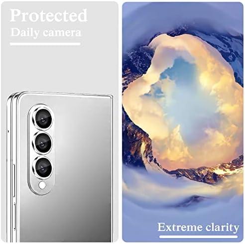 Porolir Glitter fotoaparat zaštitnik za Samsung Galaxy Z Fold 4, metalni pojedinačni prsten 9h za zaštitu kamere kaljeno staklenim