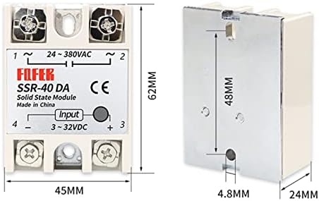 Lidon 1pcs SSR-40da 10da 25da 40da 50da 60da 70da 80da 100da Solid State Relej modul 3-32V DC ulaz 24-380Vac 10A-100A