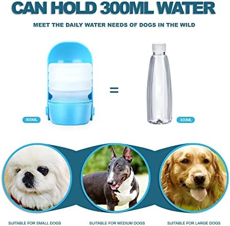 Prijenosni PET boca za vodu putna boca za vodu silikonska boca za pseću vodu sklopivi dozator za štene otporan na curenje od 300 ml-plavi