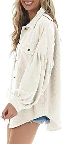 Zimski dugi rukav sa dizajnom jakne žene otvorene radne jakne udobne čvrste boje rever gumba Corduroy Fit