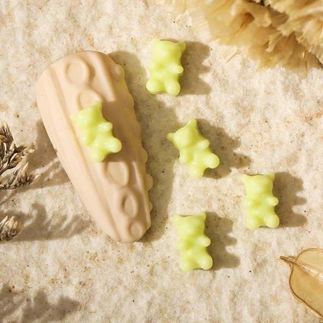 50pcs / Pack Macaron boja mliječni šećer medvjed sok izrezan 3d mali Mini jednostavan, svestrani ukras za nokte manikir DIY dodaci