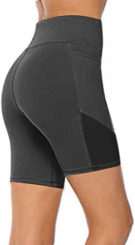 Vowua ženske plus veličine visokog struka joga kratke hlače sa džepovima čvrste rastezanje joge hlače vježbanje gama za bicikle hlače