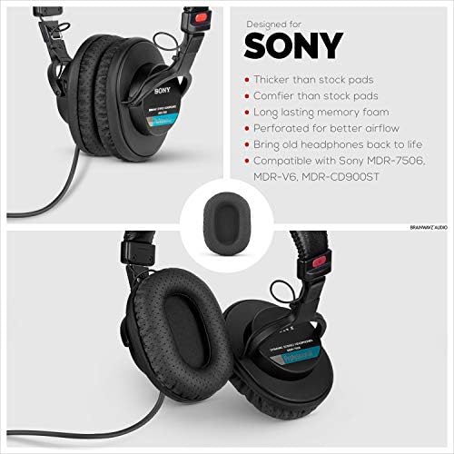 Brainwavz perforirane zamjenske ušice za Sony MDR 7506, V6 & CD900ST sa memorijskim pjenarskim ušnim jastukom i pogodni za ostale