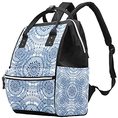 Plavi boho uzorak u obliku grafičke pelene tote torbe mammmy ruksak veliki kapacitet pelena torba sestrinska torba za brigu o bebi