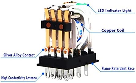 SNKB 5set relej sa Socket Coil General DPDT mikro Mini elektromagnetni Relejni prekidač LED AC 110/220V DC 12 / 24V MY2NJ MY3NJ MY4N