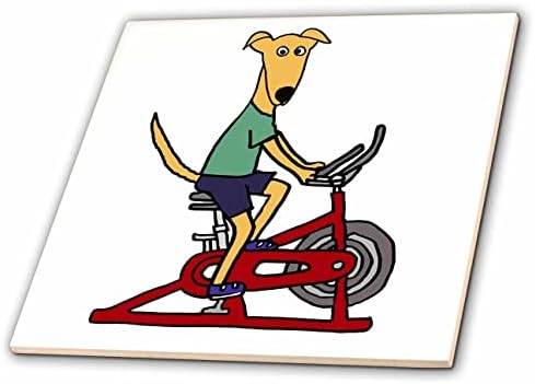 3drose Funny Cute Greyhound Dog on Spin Cycle klasa centrifuge biciklizam-Tiles