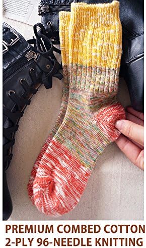 VERO MONTE 4 para šarenih pamučnih čarapa za žene Casual Crew čarape