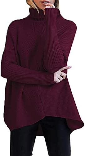 Zimska odjeća za žene moda plus vrhovi veličine za žene dugim batenim rukavima asimetrični rub casual pulover džemper pletene guzice