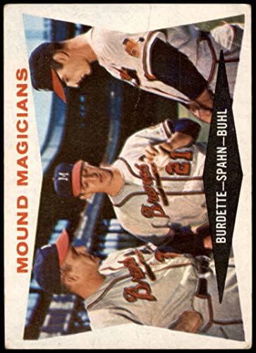 1960. apps 230 Mound mađioničari Lew Burdette / Warren Spahn / Bob Buhl Milwaukee Braves Dean's Cards 2 - Dobre hrabre