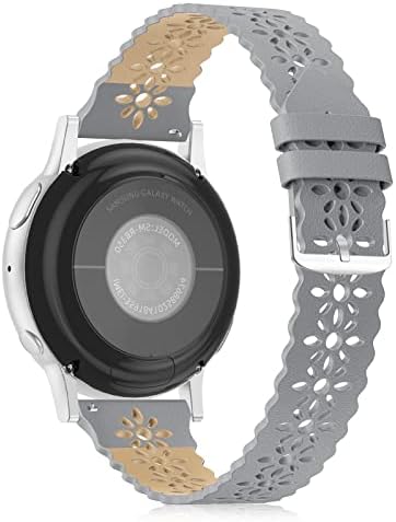 Yaxin čipka originalna koža 20 mm kompatibilna sa Samsung Galaxy Watch 4 bend 40mm 44mm / aktivna 2 satova 40mm 44mm / sat 3 41mm / sat 4 Classic 42mm 46mm, meke tanke pametni bendovi za žene za žene