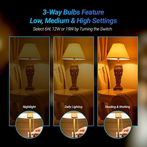 3 Pack A21 3 Way LED sijalice 50 100 150 - 5000K Daylite - podesive 3 Way sijalice sa E26 Base Indoor Light za spavaće sobe hodnici