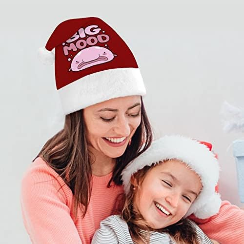 Big Mood Pink Blobfish Božićni šešir Santa šešir Funny Božić kape Holiday Party kape za žene / muškarce