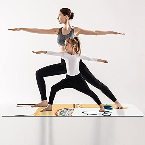 Debela neklizajuća Vježba & amp; fitnes 1/4 prostirka za jogu sa simpatičnim printom lame alpake za Yoga Pilates & amp; Vježba fitnesa na podu