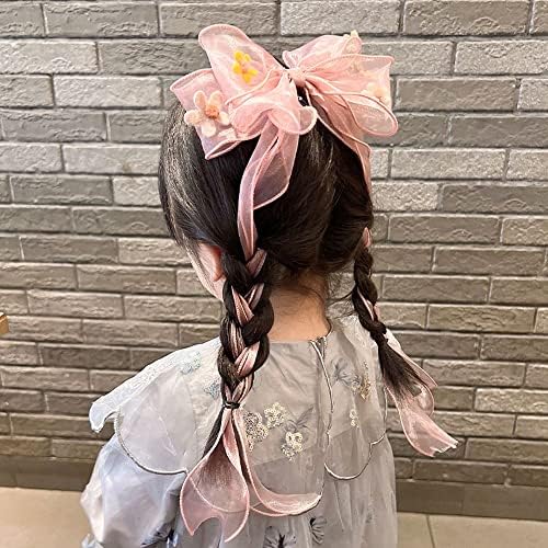 Bybycd Korean Style frizerski poklon princeza pletenica za kosu za kosu stražnji dio glave slatko luk kawaii cvijet