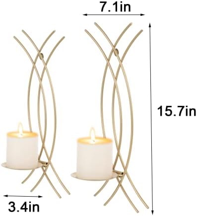 Aimtohome Wall Sconce Držač svijeća Zlatni zidni držači za sve svijeće Viseći željezni zid svijećnjak Sconce Holder Viseća umjetnička