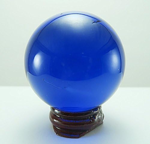 2 DIA CONATEL CRYSTAL MARBLE BALL / SPHERE FENG SHUI sa štandom: plava