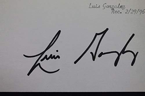 Luis Gonzalez Gonzo Astros Cubs Tigers Autographing potpisali su 3x5 indeksnu karticu 16l