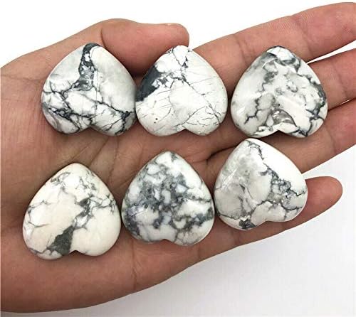 Seewoode AG216 1pc Prirodni bijeli tirkizni polirani kristalni kamenje u obliku srca zacjeljivanje dekor poklon prirodno kamenje i
