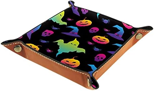 Sklopivi Rolling Dice igre Tray koža Square nakit ladice & gledati, ključ, novčić, Candy Storage Box Halloween bundeva Ghost