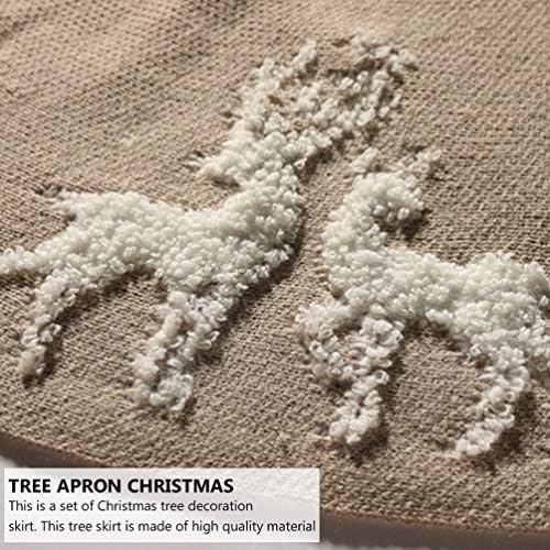 Nuobesty Bijela suknja plišana suknja božićna suknja od suknje drveće pokrivač dno poklopac Xmas stablo tepih za božićni kućni dekor