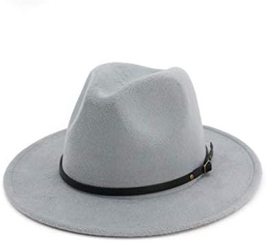 Panama šešir široki disketni remen Ženski klasični široki dimnu snagu Fedora šešir vune osjećali su šešir fedora sa kaišem
