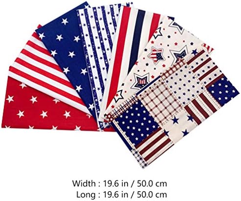 VALICLUD 7kom pamučne tkanine kvadratni listovi debele četvrtine Zastava zvijezda američke zastave nezavisnost quilting Fabric paket