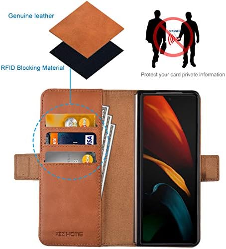 KEZiHOME Samsung Galaxy Z Fold 2 5G slučaj, prave kože Galaxy Z Fold 2 novčanik slučaj [RFID blokiranje] Sa Slot za kartice Flip magnetnom