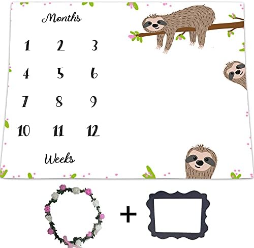 Beby prekretnica za dječaka za djecu - Sloth Branch Perfect Age Bebet Nepomorni grafikon rasta Bobe - Nove mame postavljeno za bebe