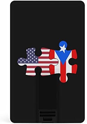 SAD i PUERTO RICO zastava Puzzle USB Flash Drive Kreditna kartica Dizajn USB Flash Drive Personalizirani memorijski štap tipki 64g