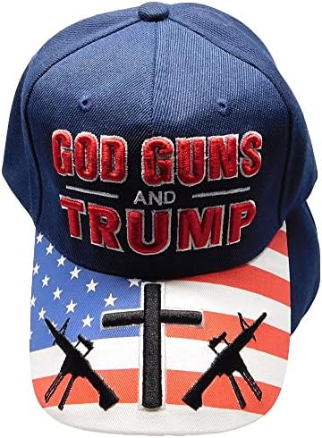 God Guns i Trump američka zastava Bill Rifles Cross tamnoplavi poliester Podesiva vezena kapa za Bejzbol loptu