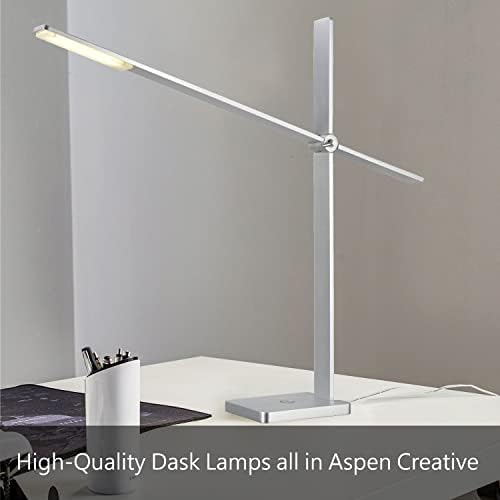 Aspen Creative 40083-3, Set od 1 pakovanja-1 lagana stolna lampa sa Svijećnjacima, savremenog dizajna od satenskog nikla, visoka 19