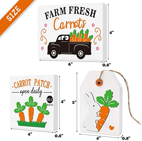 Ukrasi za uskršnje slojevite ladice seoska kuća Uskršnji Bunny Decor Spring Carrot Truck 3D znakovi Rae Dunn sezonska Farma svježa