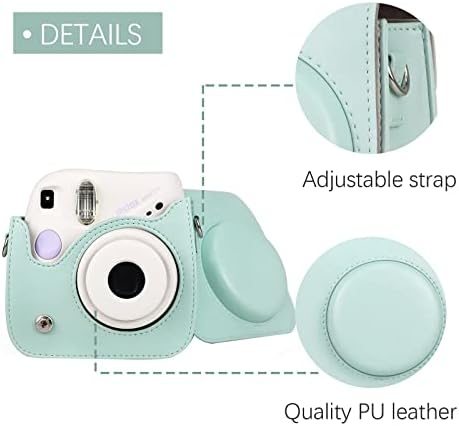 Rieibi PU kožna Mini 7+ futrola, zaštitna futrola za Fujifilm Instax Mini 7+ Instant kamera sa podesivom naramenicom