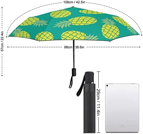 Tropical Pineapple 3 Folds putni kišobrani Anti-UV Vjetrootporni kišobrani modni automatski Otvoreni kišobran