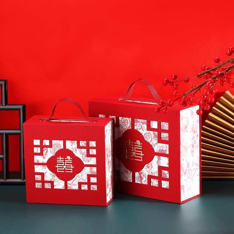 2pc Kineski stil vjenčani bomboni retro šupljina dvostruka sreća Flip poklopac kutije za nošenje vjenčani bombona kutija