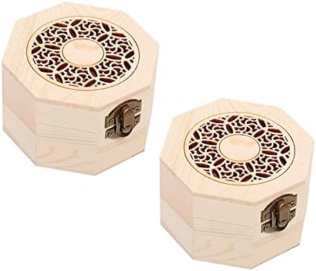 Duga xin serija 2 kom 3.7x1.6 x2.4 Octagon izdubite drvene kutije za blago poklon kutije drvena kutija za odlaganje DIY kutije sa