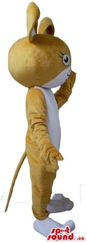 Spotoun Slatka smeđa Jerboa crtani lik Životinjski maskot Američki kostim