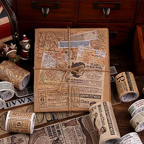 Dizdkizd Vintage Washi traka, antikna maskarska traka Karta Travel Dekorativni zanatski kaseta Potrošni materijal za Scrapbooking,