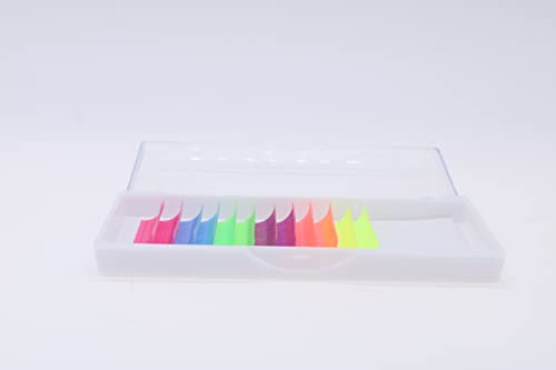 Lilishop trepavice u boji,sjaj pod UV Blacklight fluorescentnim trepavicama u boji,0.07 mm D Curl Colorful Rainbow pojedinačne trepavice