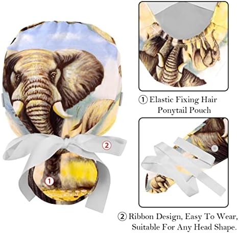 Irolskdnfh Radna kapa sa tipkama i duksevima, elastični zavoj za zavoj natrag kape za žene
