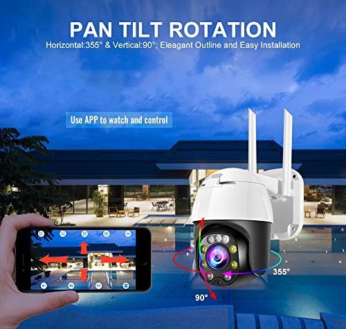 Secueye 3MP Dome kamera vanjska sigurnost WiFi Pan / Tilt / Zoom Automatsko praćenje boja Noć IP65 Vremenska otporna na vrijeme Snimanje