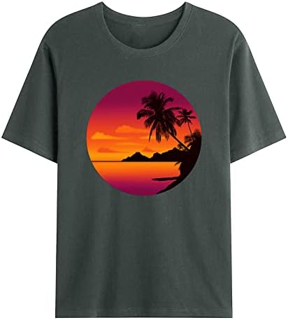 Majica za muškarce Casual ljetni kratki rukav grafički Tee okrugli vrat modni Palm Tree Print Beach Shirts bluza Tops