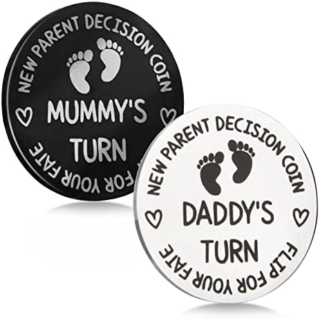 Beiyoule novi novčić za odluku roditelja - Novi pokloni za bebe za roditelje, poklon za mamu tatu za trudnoću po prvi put, dvostrani